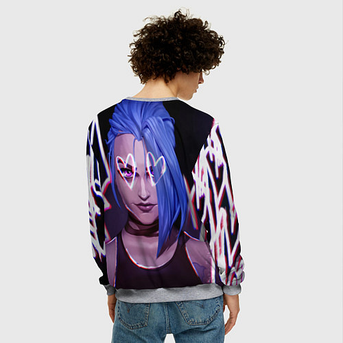 Мужской свитшот Arcane League Of Legends Джинкс / 3D-Меланж – фото 4