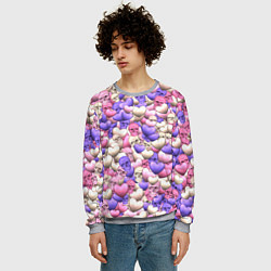 Свитшот мужской Сердечки-черепушки, цвет: 3D-меланж — фото 2