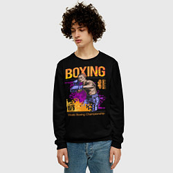Свитшот мужской BOXING - Бокс, цвет: 3D-черный — фото 2