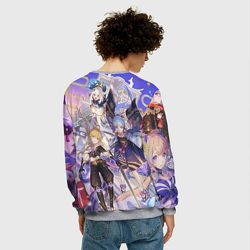 Мужской свитшот Genshin Impact - Арка Инадзумы / 3D-Меланж – фото 4