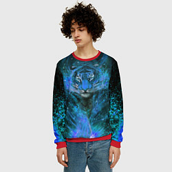 Свитшот мужской Водяной голубой Тигр, цвет: 3D-красный — фото 2