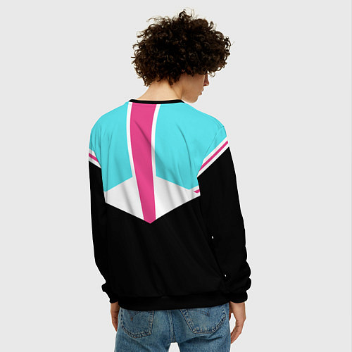 Мужской свитшот Ретро 90-х / 3D-Черный – фото 4