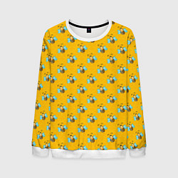 Свитшот мужской Пчелы паттерн, цвет: 3D-белый