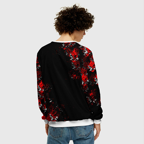 Мужской свитшот КИБЕРПАНК 2077 SAMURAI CYBERPUNK 2077 / 3D-Белый – фото 4