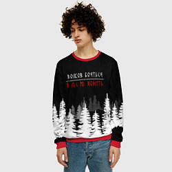 Свитшот мужской ВОЛКОВ БОЯТЬСЯ - В ЛЕС НЕ ХОДИТЬ, цвет: 3D-красный — фото 2