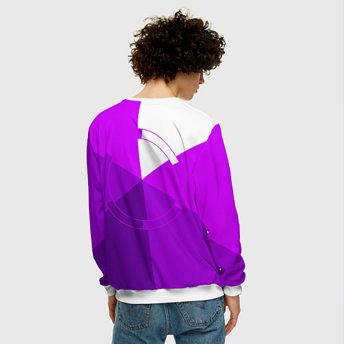 Мужской свитшот Bubble Kvass fish emblem / 3D-Белый – фото 4