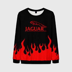 Мужской свитшот Jaguar, Ягуар огонь