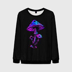 Свитшот мужской Неоновый гриб, цвет: 3D-черный