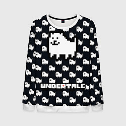 Свитшот мужской UNDERTALE DOG AND LOGO УНДЕРТАЛЕ, цвет: 3D-белый