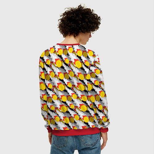 Мужской свитшот Падение Биткоина / 3D-Красный – фото 4