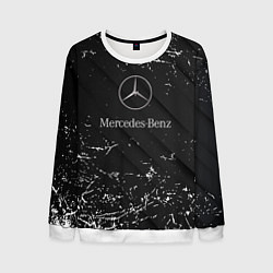 Свитшот мужской Mercedes-Benz штрихи black, цвет: 3D-белый