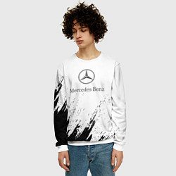 Свитшот мужской Mercedes-Benz - White texture, цвет: 3D-белый — фото 2