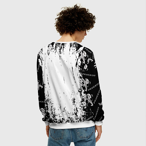 Мужской свитшот Peugeot паттерн львов / 3D-Белый – фото 4