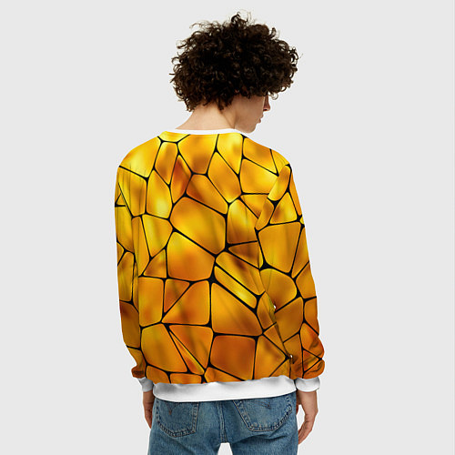 Мужской свитшот Lamborghini Gold плиты / 3D-Белый – фото 4