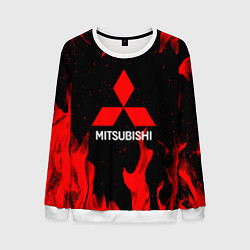 Свитшот мужской Mitsubishi Red Fire, цвет: 3D-белый