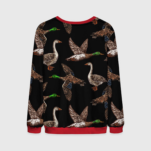Мужской свитшот Утки паттерн / 3D-Красный – фото 2