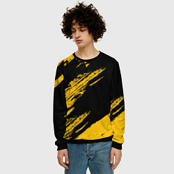 Свитшот мужской BLACK AND YELLOW GRUNGE ГРАНЖ, цвет: 3D-черный — фото 2