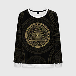 Свитшот мужской Всевидящее око Лучезарная дельта, цвет: 3D-белый