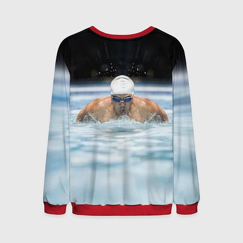 Мужской свитшот Плавание Пловец / 3D-Красный – фото 2