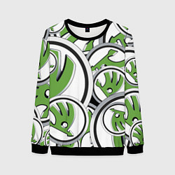 Свитшот мужской Skoda Шкода Pattern, цвет: 3D-черный