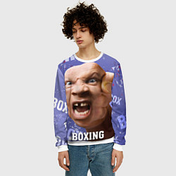 Свитшот мужской Boxing - фиолетовый, цвет: 3D-белый — фото 2