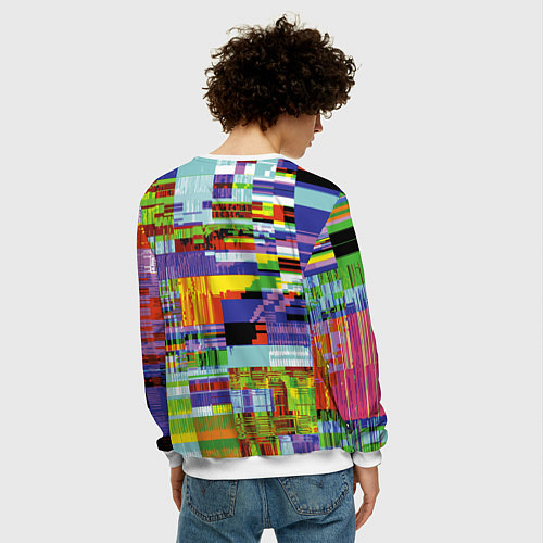 Мужской свитшот Vanguard glitch fashion pattern 2022 / 3D-Белый – фото 4