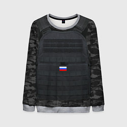 Свитшот мужской Бронежилет: Армия России, цвет: 3D-меланж