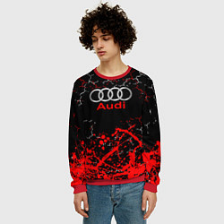 Свитшот мужской AUDI АУДИ брызги, цвет: 3D-красный — фото 2