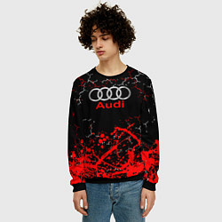 Свитшот мужской AUDI АУДИ брызги, цвет: 3D-черный — фото 2