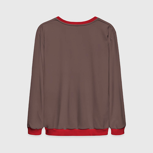 Мужской свитшот Черная кошка выглядывает из укрытия / 3D-Красный – фото 2