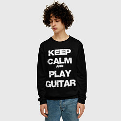 Свитшот мужской KEEP CALM AND PLAY GUITAR, цвет: 3D-черный — фото 2