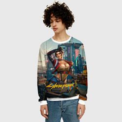 Свитшот мужской Panam Cyberpunk2077 18, цвет: 3D-белый — фото 2