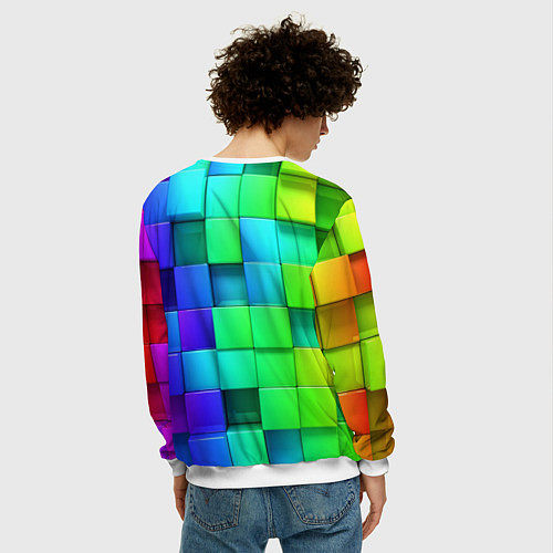 Мужской свитшот Color geometrics pattern Vanguard / 3D-Белый – фото 4