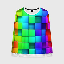 Свитшот мужской Color geometrics pattern Vanguard, цвет: 3D-белый