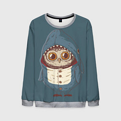 Свитшот мужской Совушка-в костюме акулы, цвет: 3D-меланж
