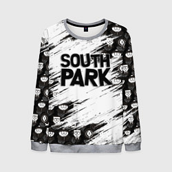 Свитшот мужской Южный парк - персонажи и логотип South Park, цвет: 3D-меланж