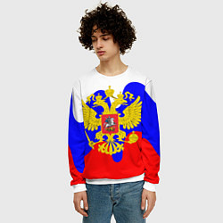 Свитшот мужской Герб россии герб, цвет: 3D-белый — фото 2