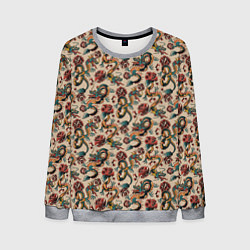 Мужской свитшот ДРАКОН И РОЗА