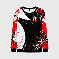 Свитшот мужской Free Fire брызги, цвет: 3D-черный