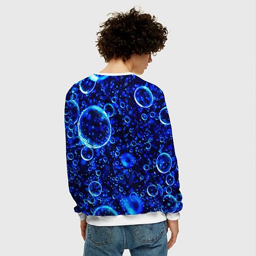 Мужской свитшот Пузыри воздуха в воде Pattern / 3D-Белый – фото 4