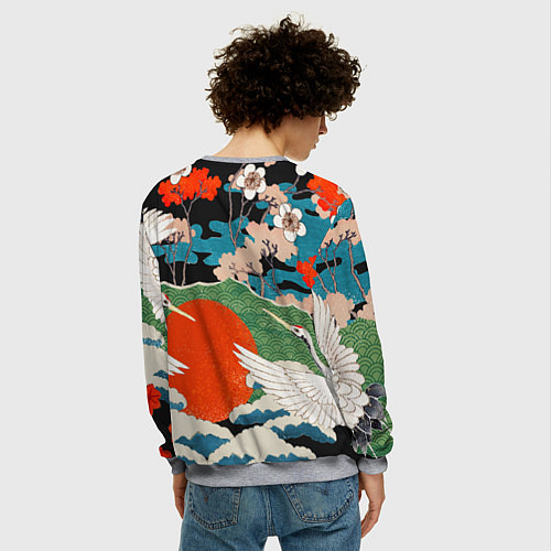 Мужской свитшот Воспоминания об Японии / 3D-Меланж – фото 4