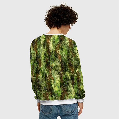 Мужской свитшот Пиксельный камуфляж Шерхан Лес / 3D-Белый – фото 4