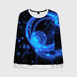 Свитшот мужской Неоновый космос Neon space, цвет: 3D-белый