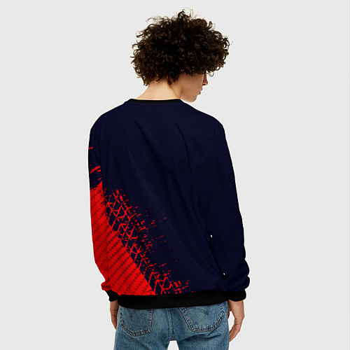 Мужской свитшот ПЕЖО Autosport Следы Шин / 3D-Черный – фото 4