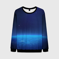 Свитшот мужской Планета вид из космоса, цвет: 3D-черный