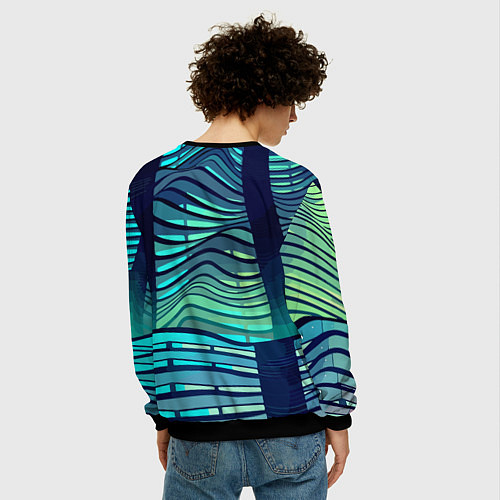 Мужской свитшот Abstraction Архитектура / 3D-Черный – фото 4