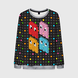 Свитшот мужской Pac-man пиксели, цвет: 3D-меланж
