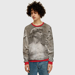 Свитшот мужской Микеланджело Буонарроти Давид Пост-арт Michelangel, цвет: 3D-красный — фото 2