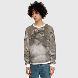 Свитшот мужской Микеланджело Буонарроти Давид Пост-арт Michelangel, цвет: 3D-белый — фото 2