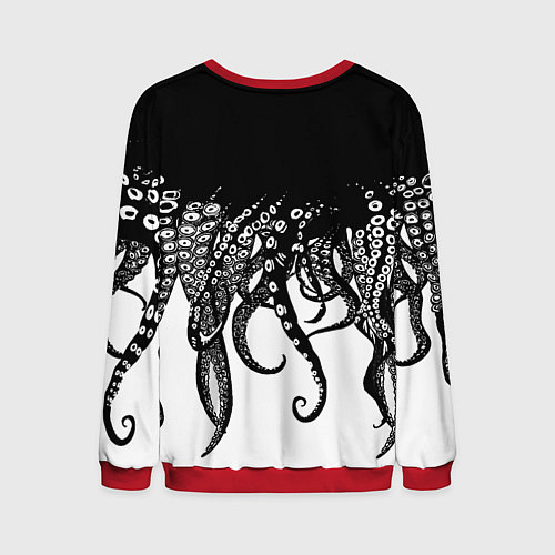 Мужской свитшот В щупальцах осьминога / 3D-Красный – фото 2